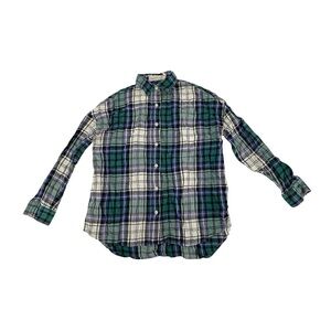 Wituli Blue Green Plaid Long Sleeve Collared Button Down Shirt Size Small Womens